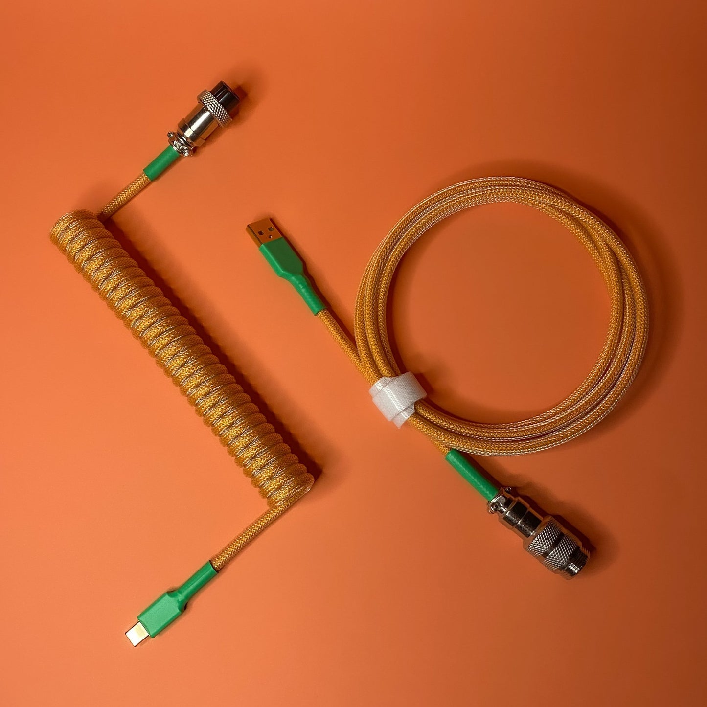 Tangerine Coiled USB Cable Set - SilkeyKBD